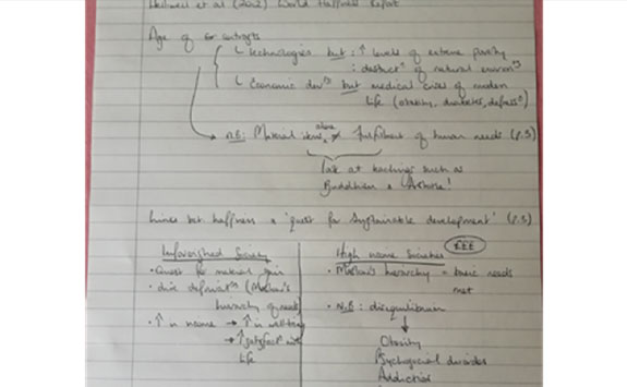 Linear note-taking example